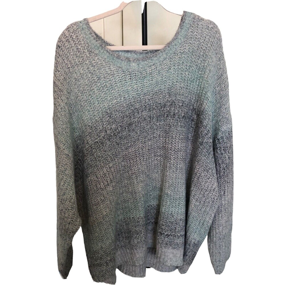 Falls Creek Ombre Sweater mint green Striped 3X long sleeve